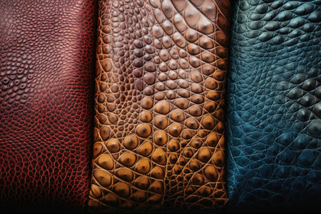 Leather surface texture in different colors created with generative AI technologyの素材