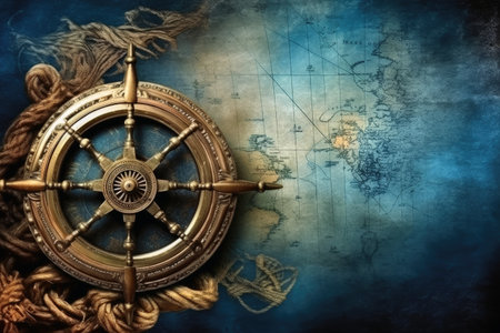 A maritime background texture with copy space created with generative AI technologyの素材