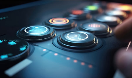 Technology and network concept remote controller created with generative AI technologyの素材