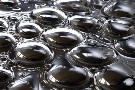 Surface of liquid mercury created with generative AI technologyの素材