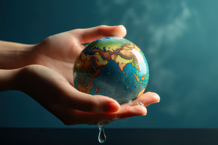 Planet earth in danger climate change concept created with generative AI technologyの素材