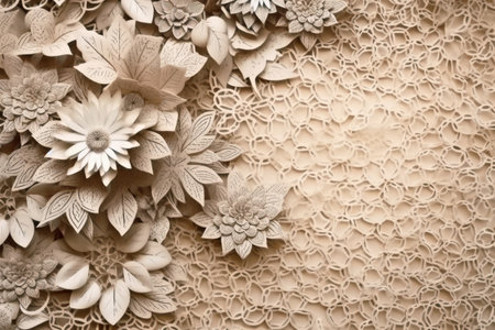 Vintage paper cut background created with generative AI technologyの素材