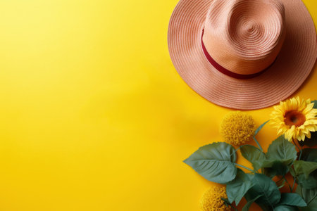 Fresh summer concept on a colorful background created with generative AI technologyの素材