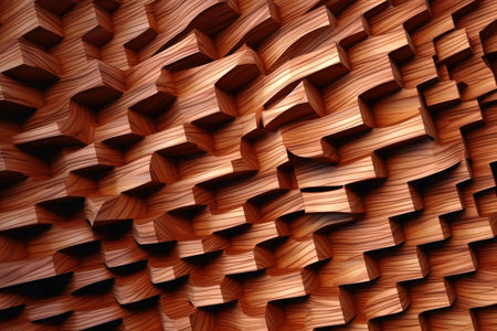 Surreal three dimensional wooden background texture created with generative AI technologyの素材