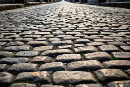 Background of an old cobblestone street in a historic old townの素材