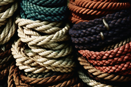 Ropes and knots sailing background created with generative AI technologyの素材