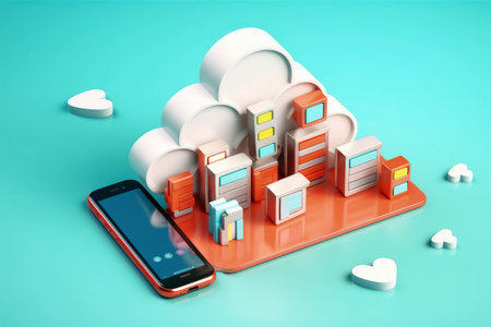 Cloud storage concept created with generative AI technologyの素材