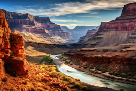 Stunning view into a landscape looking like the Grand Canyonの素材