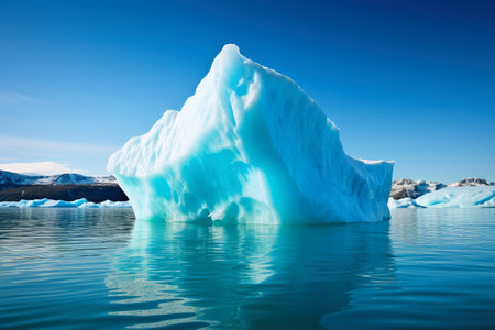 Beautiful shot of an iceberg on a sunny dayの素材