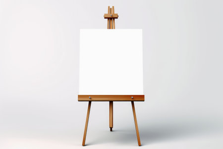 An easel with a blank canvas on itの素材