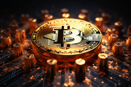 Crypto currency concept for business and contractsの素材