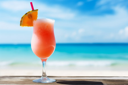 A tasty summer cocktail at the beachの素材