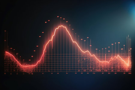 Modern share price chart concept on a screenの素材