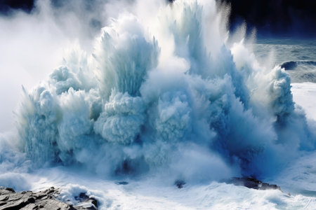 Wild water waves on the oceanの素材