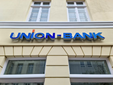 Kiel, Germany - 27. September 2023: Union Bank branch logo in Germanyのeditorial素材