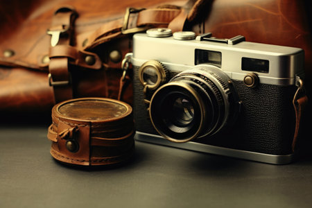 A vintage photography and  camera backgroundの素材