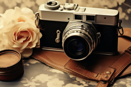 A vintage photography and  camera backgroundの素材