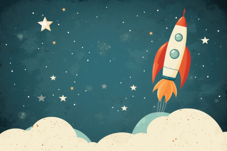 A vintage rocket backgroundの素材