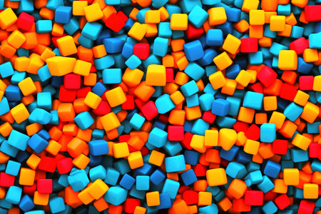 Colorful geometric three dimensional cube background textureの素材