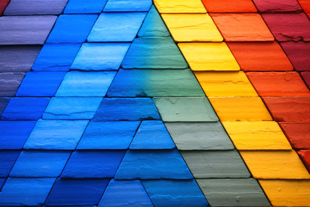 Colorful three dimensional pyramid background textureの素材