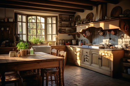 A kitchen in french country house lookの素材