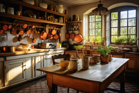 A kitchen in french country house lookの素材