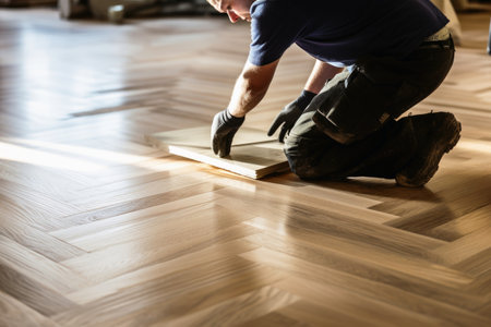 A parquet layer at workの素材