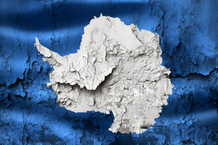 Antarctica flag - realistic waving fabric flagの写真素材