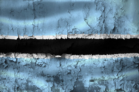 Botswana flag - realistic waving fabric flagの写真素材
