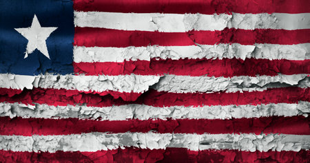 Liberia flag - realistic waving fabric flag