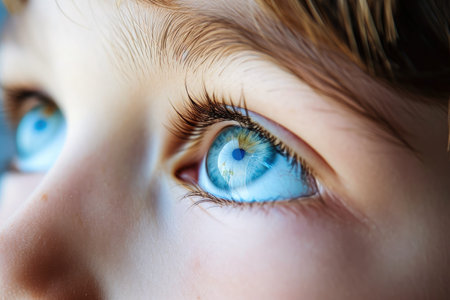 Close up portrait of a thoughtful boyの素材