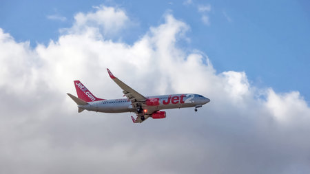 Tenerife, Spain - 24. June 2024: A Jet2 airline passenger plane landing over Tenerifeのeditorial素材