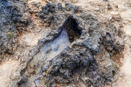 Rock with a hole in the middleの写真素材