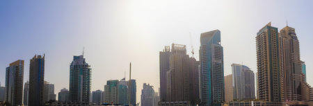 Dubai, United Arab Emirates 24. September 2024, Modern residential and commercial buildings forming...