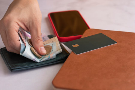 man hands calculating his finances