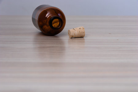 Open bottle with natural psychedelic mushroom pills used for depressionの写真素材