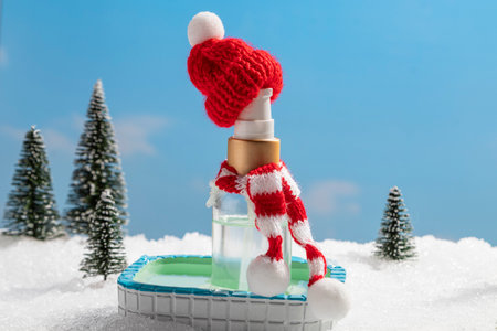 Give the gift of beautiful skin this Christmas. image features a facial serum bottle dressed for the...