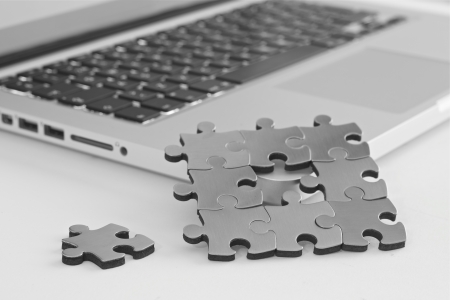 Missing piece for computer problemsの写真素材