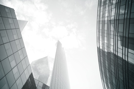 Skyscrapers with light for business backgrounds and business explanationsの写真素材