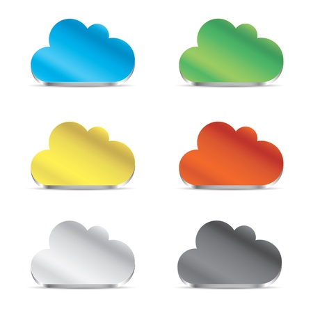 Cloud icon set vector eps10のイラスト素材
