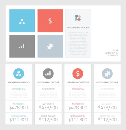 Minimal info graphic flat business elements vector illustrationのイラスト素材