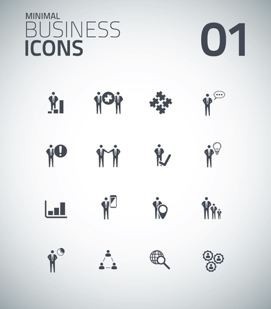 Minimal business icon set vector 01のイラスト素材