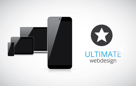 Realistic electronic devices  tablet, laptop, smartphone  vectorのイラスト素材