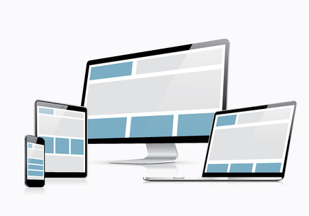 Responsive web design vector template with laptop, tablet, smartphone and computer Responsive web design vector template with laptop, tablet, smartphone and computer