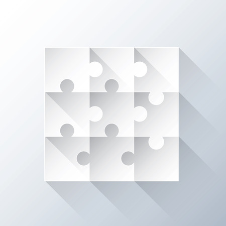 Puzzle piece grid with long shadows  Business concept vector illustration のイラスト素材