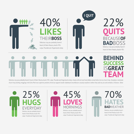 Set of inspirational human infographic vector elementsのイラスト素材