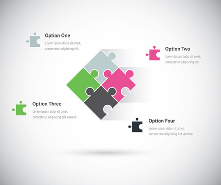 Puzzle piece group infographics business concept vectorのイラスト素材