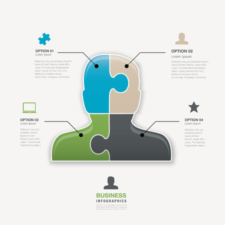 Head jigsaw puzzle piece business man vector connection conceptのイラスト素材