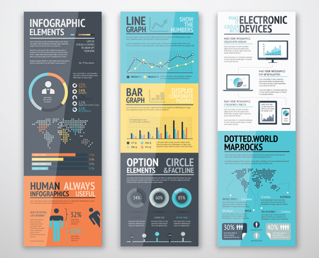 Infographic templates in well arranged order ready for useのイラスト素材