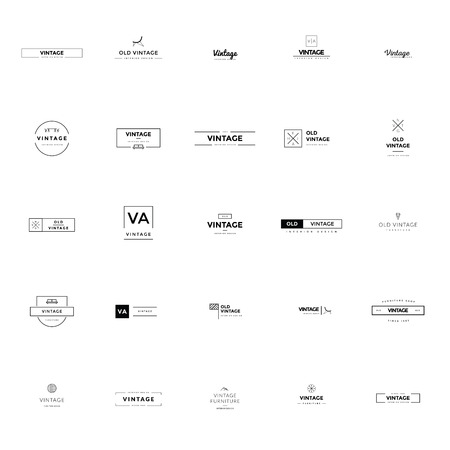 Minimal vintage icons and badges big collectionのイラスト素材